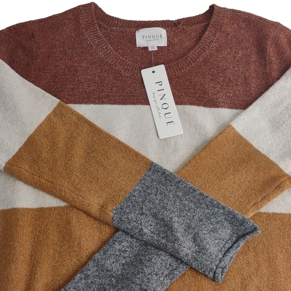 Pinque colorful striped long sleeve crewneck sweater, size XL, NWT - Picture 9 of 9